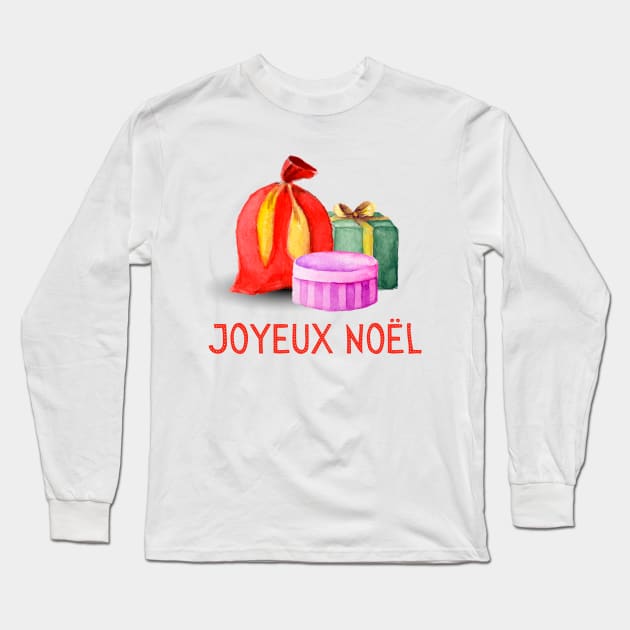 French Christmas Gift France Joyeux Noel Long Sleeve T-Shirt by InnerMagic